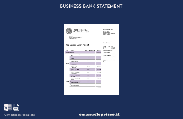 modello di rendiconto aziendale Mediobanca in stile verificato Modello Word e PD